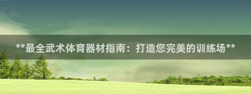 富联娱乐代理怎么做：**最全武术体育器材指南：打造您