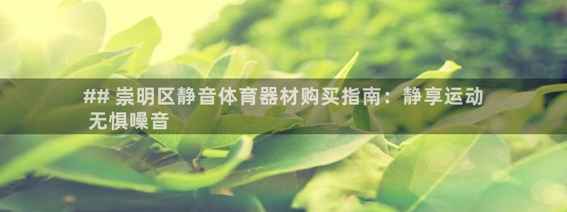富联平台登录网址：## 崇明区静音体育器材购买指南：