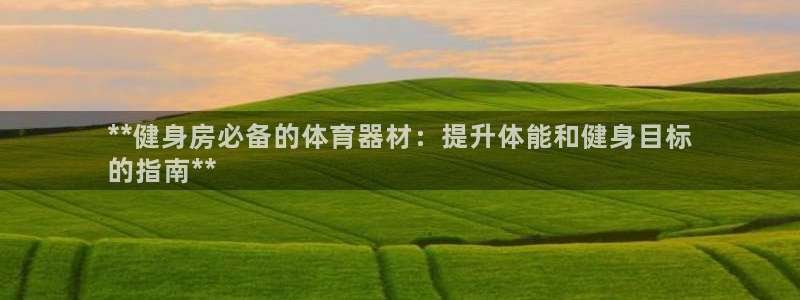 富联平台网站登录入口：**健身房必备的体育器材：提升